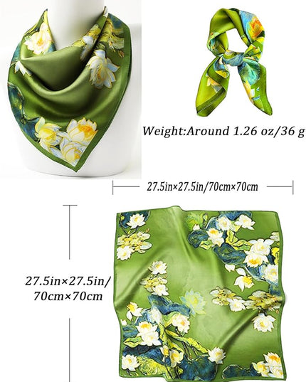 Neck Scarf For Womens Silky Head Scarves Hair Bandanas Square Scarf Fashion Accessories lightweight