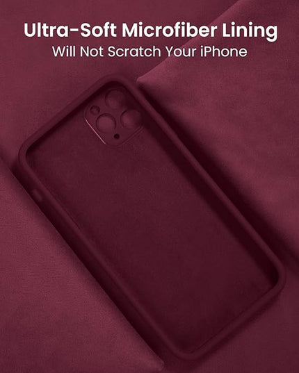FireNova Designed for iPhone 13 Pro Max Case, Silicone [Camera Protection] Phone Case with [2 Screen Protectors], Soft Anti-Scratch Microfiber Lining Inside, 6.7 inch, Plum