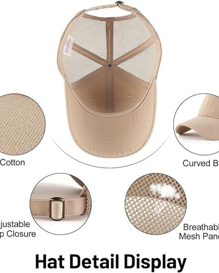 Zylioo XL XXL Oversize Baseball Cap, 100% Cotton Adjustable Dad Hat for Big Heads 23.5"-25.5", Soft Crown Large Size Cap