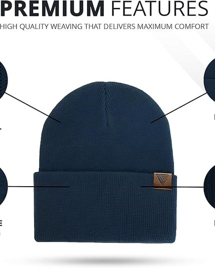 Urban Effort Beanie for Men Women – Warm Acrylic Unisex Knit Winter Hats for Men, Soft Stretch Fit, Classic Streetwear Style