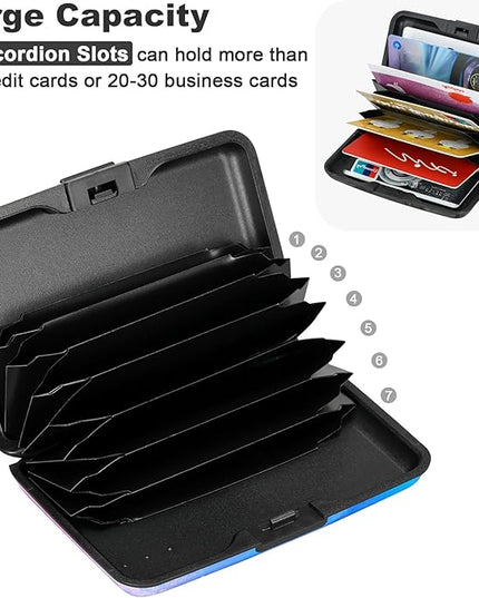 ELFISH RFID Blocking Credit Card Protector Aluminum ID Case Hard Shell Business Card Holders Metal Wallet for Men or Women (One Butterfly)