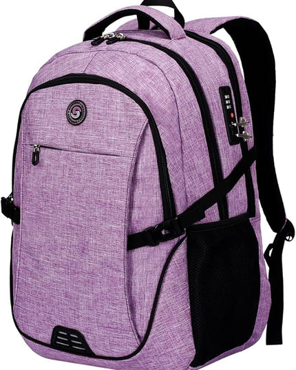 SHRRADOO Anti Theft Laptop Backpack Travel Backpacks with usb Charging Port for Women Men High School College Backpack Computer Bag Fits 17 Inch Laptop,Purple | Travel Backpacks, usb Charging Port, College Backpack, Computer Bag