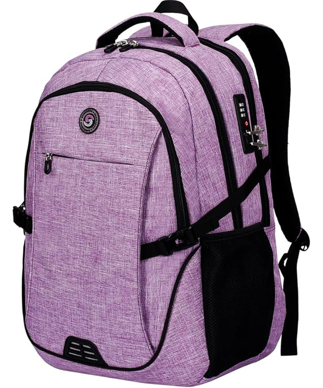 SHRRADOO Anti Theft Laptop Backpack Travel Backpacks with usb Charging Port for Women Men High School College Backpack Computer Bag Fits 17 Inch Laptop,Purple | Travel Backpacks, usb Charging Port, College Backpack, Computer Bag