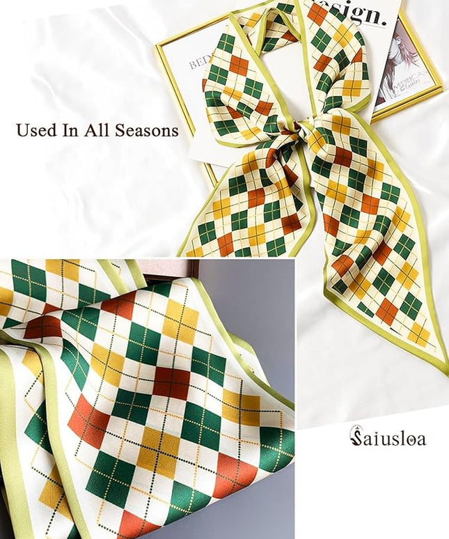 Purse Scarf For Handbags Head Scarves For Women's Hair Bags Scarfs Long Skinny Scarves Fashion Silky