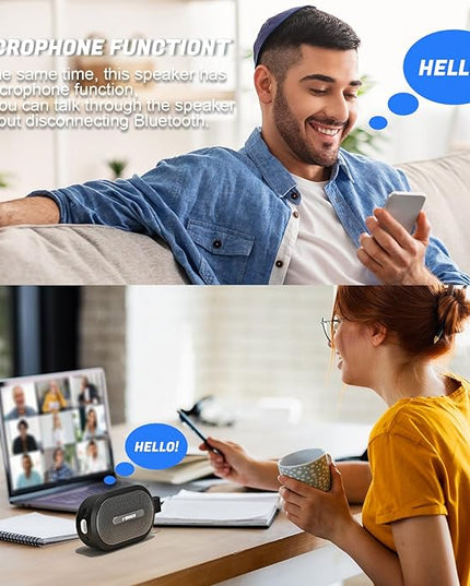 Portable Mini Bike Bluetooth Speaker,IP67 Waterproof Wireless with Adjustable Strap and Hook, Loud Clear Sound 10Hours Playtime, Home/Party/Outdoor/Beach/Shower (MINI Speaker)
