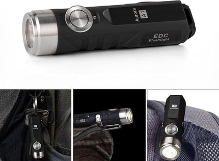 RovyVon A1 Gen 4 Rechargeable EDC Flashlight 650 Lumens Super Bright Outdoor Mini Keychain Flashlights for Everyday Carry, Camping (Black)