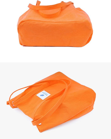 Corduroy Tote Bag Cute Tote Bags for Women Shoulder Bag with Inner Pocket for Work Beach Travel and Shopping Grocery