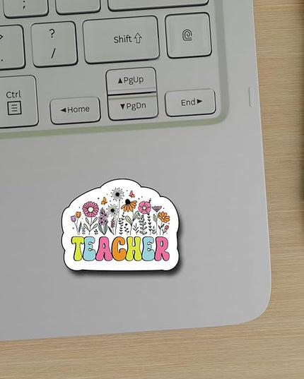 (3Pcs) Teacher Sticker, Teachers Decal Decorate Books Laptop Phone Water Bottles Kindles Stickers Tumbler Waterproof Vinyl Sticker 3 x 2,5" Inch