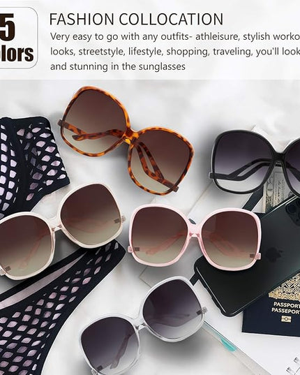 The Fresh Women's Oversized Square Jackie O Cat Eye Hybrid Butterfly Fashion Sunglasses - Exquisite Packaging