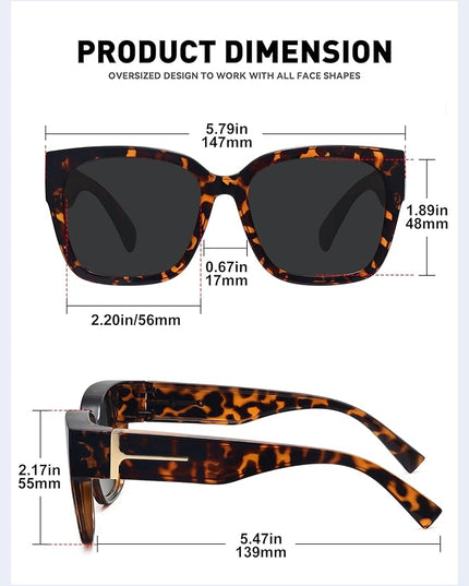 MEETSUN Oversized Fit Over Glasses Sunglasses for Women Men Large Trendy Polarized Sunglasses for Driving UV Protection