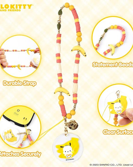 iFace Hello Kitty and Friends Beaded Wristlet Universal Phone Charm Strap - Cute Wrist Chain Lanyard Aesthetic Decor Strap for Cell Phone Camera Keys AirPods Keychains