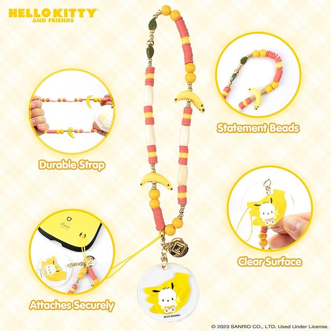 iFace Hello Kitty and Friends Beaded Wristlet Universal Phone Charm Strap - Cute Wrist Chain Lanyard Aesthetic Decor Strap for Cell Phone Camera Keys AirPods Keychains