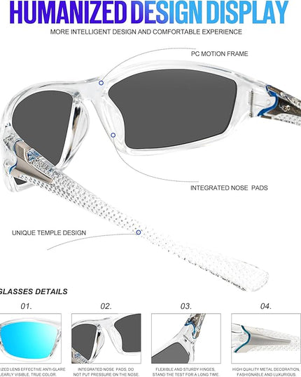 KALIYADI 4 Pack Polarized Sunglasses-Men Sports Sun-glasses: Mens Sunglasses UV Protection for Fishing Driving Cycling