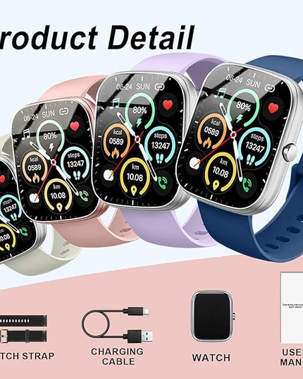 Fempoin Smart Watch, SmartWatch for Men Women Touch Screen Answer/Make Call, IP68 Waterproof 100+ Sport Activity Tracker, Fitness Tracker with Sleep Monitor/SpO2/Pedometer Heart Rate for Android iOS