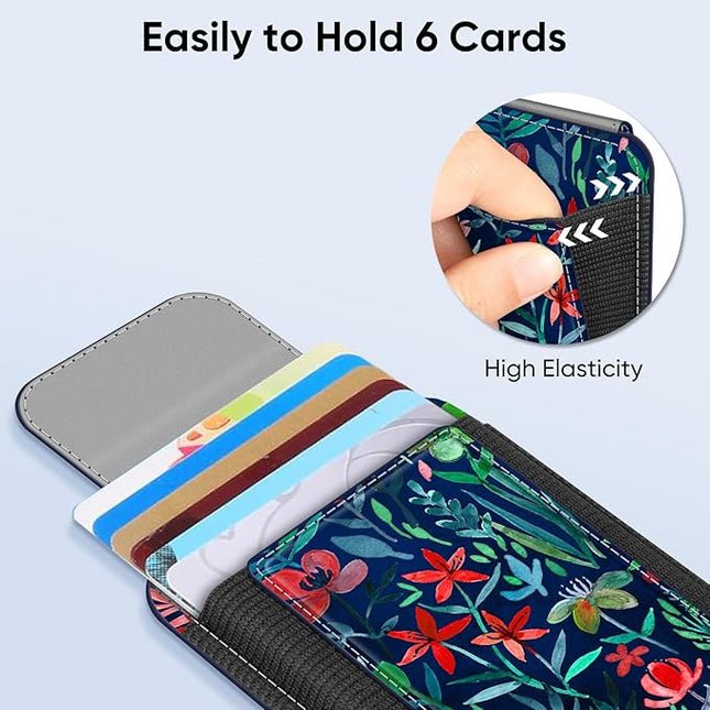 FINPAC MagSafe Wallet, Magnetic Card Wallet Holder for iPhone 17/16/15/14/13/12 Series, Safe RFID Blocking Slim Leather 6 Card Holder for Women Men