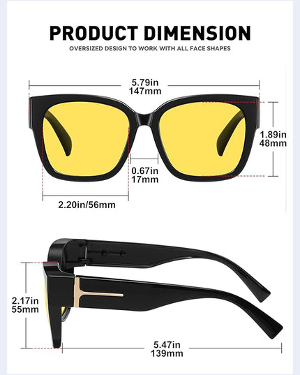 MEETSUN Oversized Fit Over Glasses Sunglasses for Women Men Large Trendy Polarized Sunglasses for Driving UV Protection