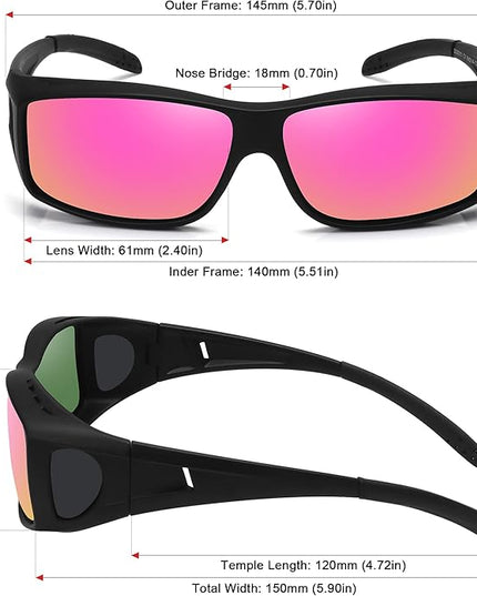 MEETSUN Fit Over Glasses Sunglasses for Men Women,Wrap Around Sunglasses Polarized UV400 Protection