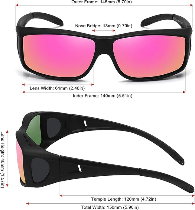 MEETSUN Fit Over Glasses Sunglasses for Men Women,Wrap Around Sunglasses Polarized UV400 Protection