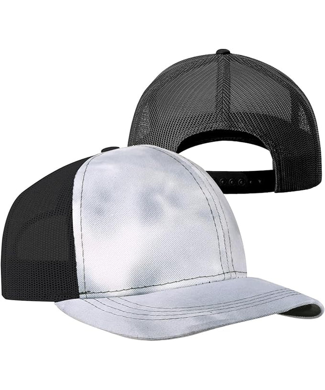 TZ Promise Men Women Plain Cotton Trucker Cap with Breathable Mesh Back, Snapback Baseball Hats