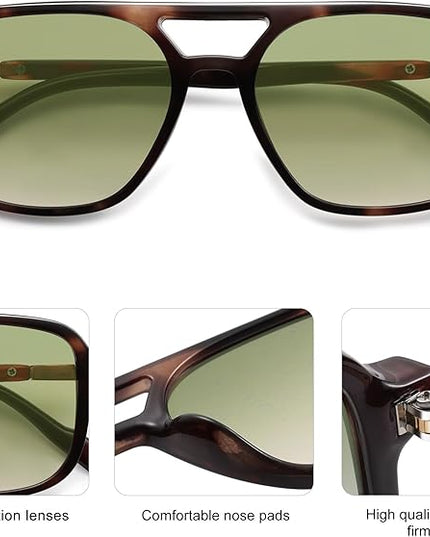 SOJOS Retro Aviator Sunglasses for Women Men,Trendy Rectangle Womens Mens Shades Sun Glasses SJ2202