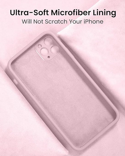 FireNova Designed for iPhone 13 Pro Max Case, Silicone [Camera Protection] Phone Case with [2 Screen Protectors], Soft Anti-Scratch Microfiber Lining Inside, 6.7 inch, Chalk Pink