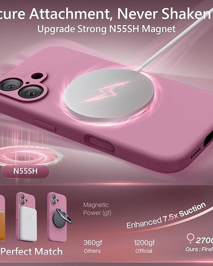 FireNova Magnetic for iPhone 17 Case, Compatible with MagSafe, [Integrated Silicone Camera Control Button] [Camera Protection] Anti-Scratch Microfiber Lining Phone Case, 6.3", Lilac Purple