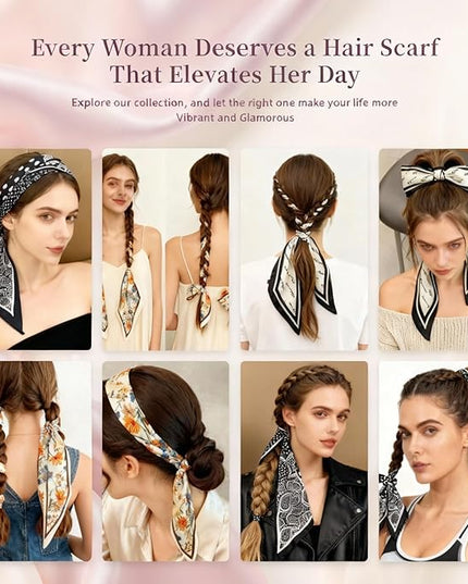 Womens Silk Scarf - Large Size 59 Inch Head Hair Neck Scarves Purse Bag Scarfs For Handbags Satin Fashion