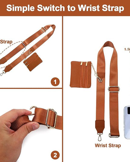 XANGNIER Clip and Go Strap for Phone with Wallet Crossbody, Phone Strap with Zippered Wallet, Adjustable Anti Theft Cellphone Lanyard for Women, Cellphone Chain Accessories,Multicolor 13
