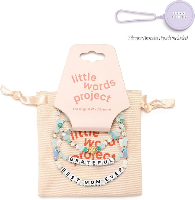 Little Words Project Mother's Day Gifts, The Original Word Bracelet, Made with Colorful Beads and Plated Brass Hardware, Handcrafted Design & Positive Message