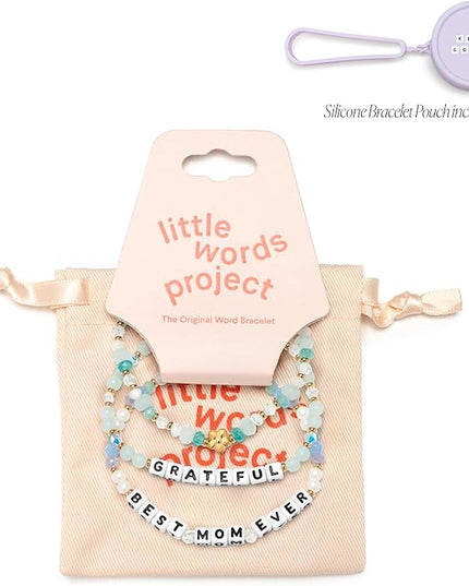 Little Words Project Mother's Day Gifts, The Original Word Bracelet, Made with Colorful Beads and Plated Brass Hardware, Handcrafted Design & Positive Message