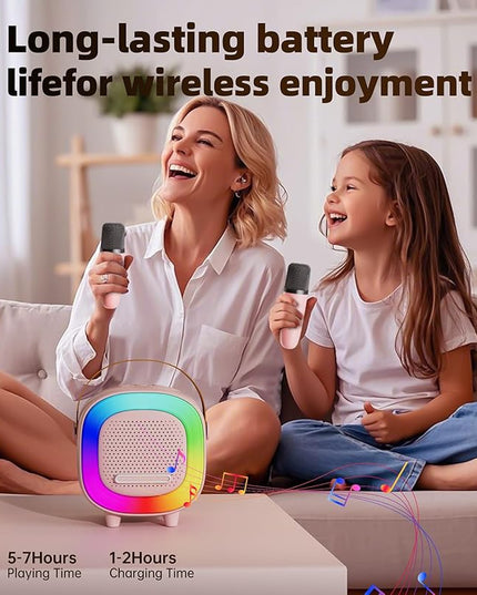 Mini Karaoke Machine Speaker for Kids Adults, Portable Bluetooth with 1 Wireless Microphones, Children's Day Birthday Gift Ideas for Toys for Teens Boys and Girls Aged 4, 5, 6, 7, 8, 9, 10, 11, 12+