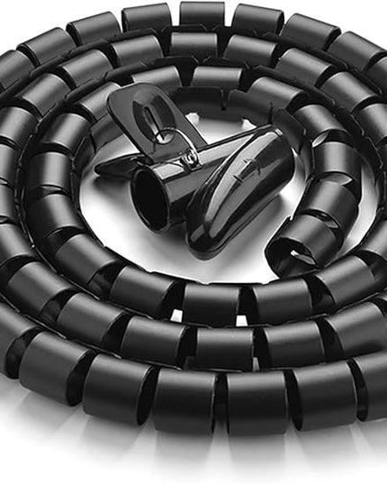 10FT Cable Management Sleeve Cord Bundler 0.8" Diameter w/Zip Clip Zipper Wire Wrap Cord Organizer Cable Tube Hider Flexible & Expandable Home & Office Wire Concealer for PC TV Computer Cinema