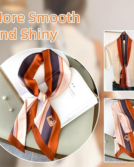 Dailyacc Hair Scarf for Women Fashion Silky Satin Headscarf Wrap Breathable Lightweight Neck Scarves For Handbag