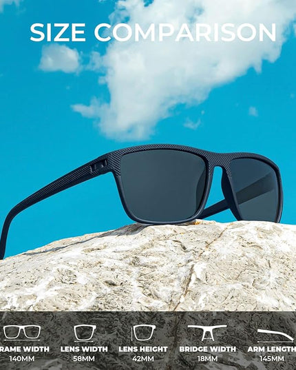 KALIYADI Polarized Sunglasses for Men, Lightweight Sun Glasses with UV Protection for Driving Fishing Golf