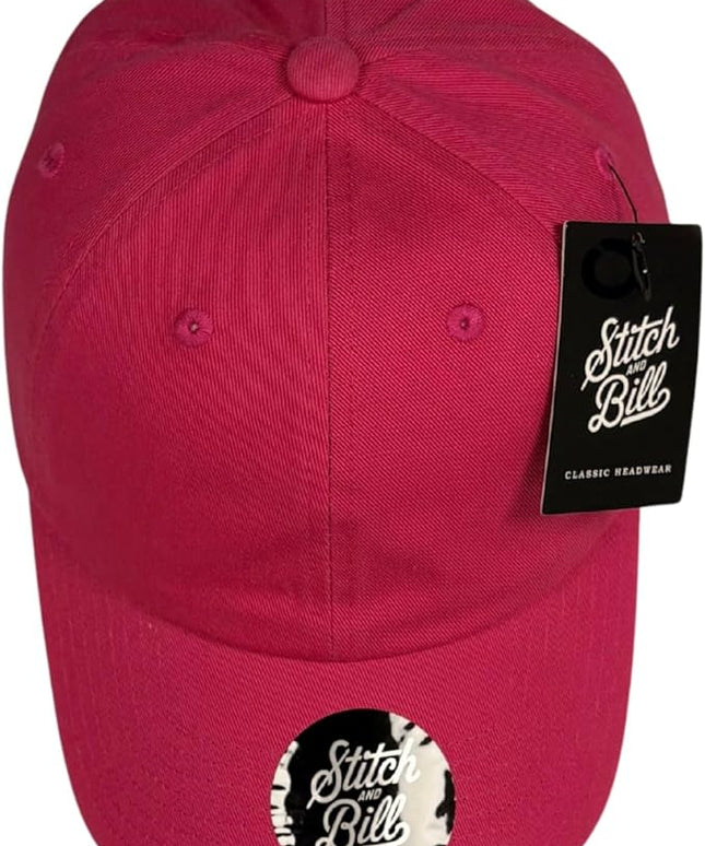 Stitch and Bill Mens Athletic Deep-Crown Baseball Cap 100% Soft Cotton Unstructured Dad Hat Outdoors Adjustable