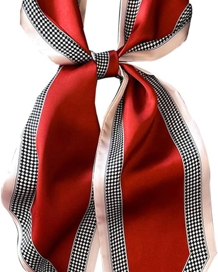 Head Scarf Purse Handle Neck Satin Hair Scarfs For Bag Lightweight Silky Long Thin Women's Fashion Scarves 59 * 5.9”