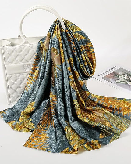 Fashion Scarves Scarf 100% Silk Feeling Scarf Silk Like Scarves Long Lightweight Sunscreen Shawls for Women