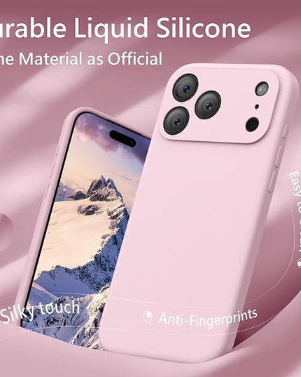 FireNova Magnetic for iPhone 17 Pro Case, Compatible with MagSafe, [Integrated Silicone Camera Control Button] [Camera Protection] Anti-Scratch Microfiber Lining Phone Case, 6.3", Chalk Pink