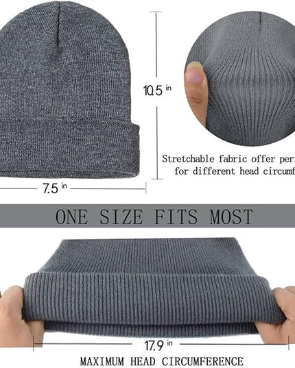 ZOORON 1&2 Pack Beanie for Men Women Slouchy Beanie Hats Winter Knit Caps Soft Ski Hat Unisex