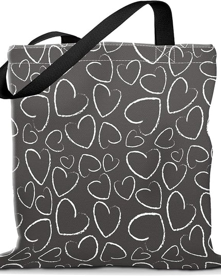 Canvas Tote Bag for Women，Cute Heavy-Duty Shoulder Bag with Zipper Pocket -Travel Tote for Grocery, Gym,Shopping