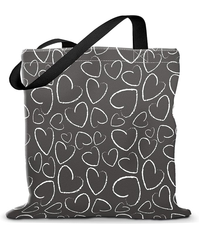 Canvas Tote Bag for Women，Cute Heavy-Duty Shoulder Bag with Zipper Pocket -Travel Tote for Grocery, Gym,Shopping