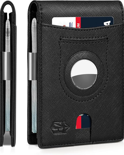 Zitahli Men's Wallets Airtag Holder Slim Rfid Leather with Gift Box
