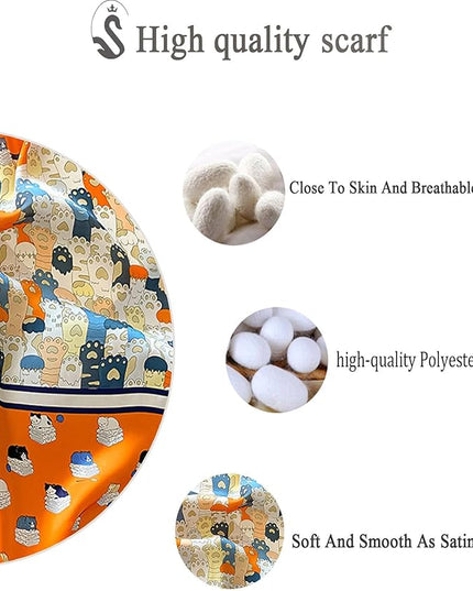 Neck Scarf For Womens Silky Head Scarves Hair Bandanas Square Scarf Fashion Accessories lightweight