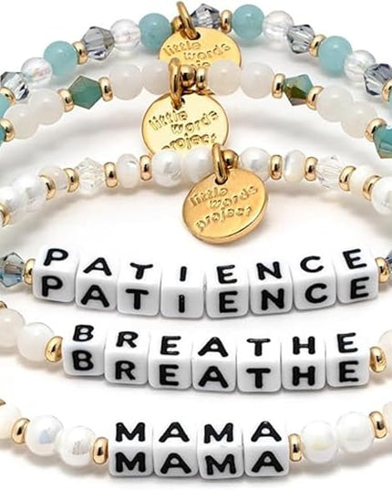 Little Words Project Mother's Day Gifts, The Original Word Bracelet, Made with Colorful Beads and Plated Brass Hardware, Handcrafted Design & Positive Message