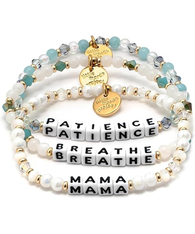 Little Words Project Mother's Day Gifts, The Original Word Bracelet, Made with Colorful Beads and Plated Brass Hardware, Handcrafted Design & Positive Message