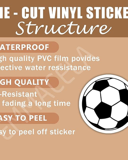 (3PCS) Soccer Ball Stickers – Waterproof Vinyl Decals for Laptop, Water Bottle, Notebook, Phone, Gift for Soccer Players, Teams, Fans, Sports Stickers – 3" x 3"