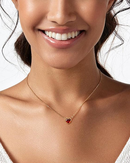 Cute Heart Necklace Dainty 18k Gold Plated Tiny Heart Pendant Choker Necklaces Small Gold Love Open Heart Chain Necklace for Women Simple Gold Necklace for Women Trendy Jewelry