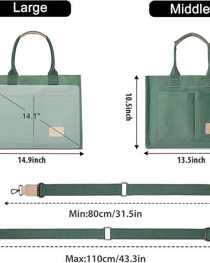 Canvas Tote Bag for Women Crossbody Work Purse with Pockets Top Handle Handbag Satchel Bags for Travel Nurse Teacher