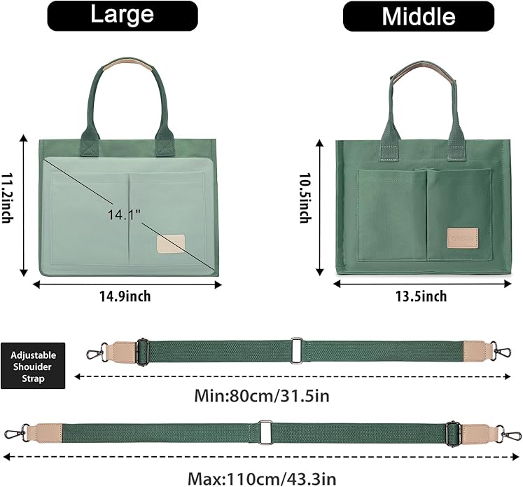 Canvas Tote Bag for Women Crossbody Work Purse with Pockets Top Handle Handbag Satchel Bags for Travel Nurse Teacher