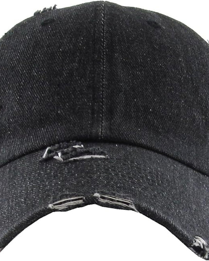 KBETHOS Vintage Washed Distressed Cotton Dad Hat Baseball Cap Adjustable Polo Trucker Unisex Style Headwear